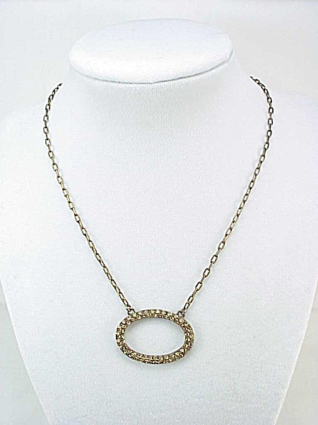 Givenchy Bronze Rhinestone Circle Pendant Choker Necklace
