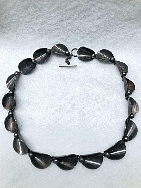 Vintage N E From Denmark Modern Sterling Silver Choker Necklace