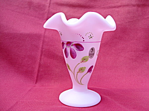 Fenton Lavender Satin Diamond Optic Vase