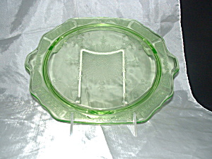 Green Princess Footed Cake Plate