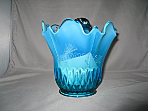 Robin's Egg Blue Dolphin Swung Vase