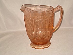 Pink Cherry Blossom Scalloped Footed Pitcher