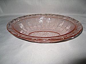 Pink Floral Poinsettia Oval Vegetable Bowl