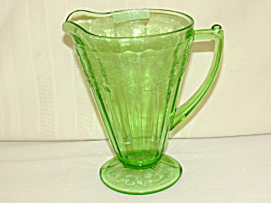 Green Cherry Blossom Cone Footed Pitcher