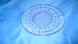 Pink Block Optic Sherbet Plate