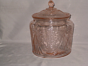 Pink Royal Lace Covered Cookie Jar