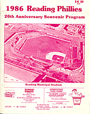 1986 Reading Phillies 20th Anniv. Program