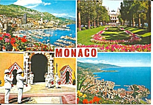 Monaco In Four Views Postcard Cs11607