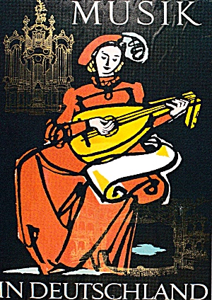 Music In Germany Repro Of A 1954 Poster Postcard Cs12192f