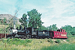 Golden Narrow Gauge Steam Locomotive Postcard Cs13400