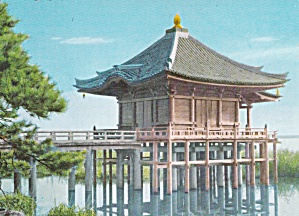 Nihon, Kinki, Osaka Japan Kaimon Zan Manggetsu Ji Temple Postcard Cs13462