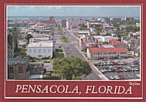 Pensacola Florida Aerial View Postcard Cs13966