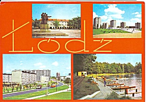 Lodz Poland Four Views Buildings Lake Cs9148