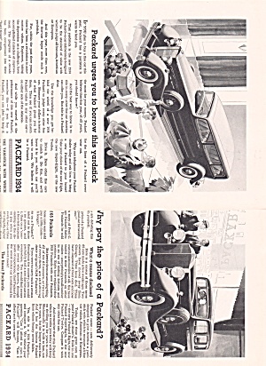 1934 Packards Fine Cars 2 Ads Lot0020