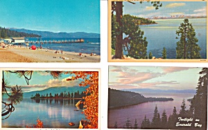 Lake Tahoe Ca Postcard Lot Of 4 Lot0023