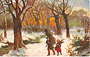 Winter Firing Raphael Tuck Postcard N1366