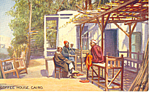 Cairo Egypt Coffee House Raphael Tuck Postcard P18999