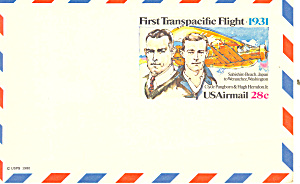 Uxc19 28 Cent Transpacific Flight Postal Card