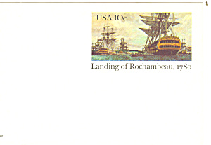 Ux 84 10 Cent Landing Of Rochambeau Postal Card