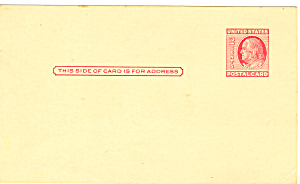 Ux38 2 Cent Carmine Rose Franklin Postal Card