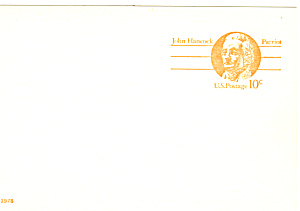 Ux75 10 Cent John Hancock Postal Card