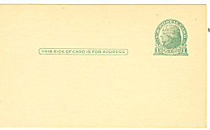 Ux27 1 Cent Green Jefferson Postal Card