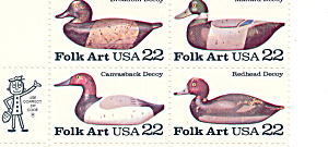 #2141a, 22 Cent Folk Art Duck Decoys Zip Code Block