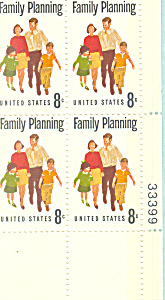 #1455 8 Cent Family Planning Plate Block