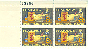 #1473 8 Cent Pharmacy Plate Block