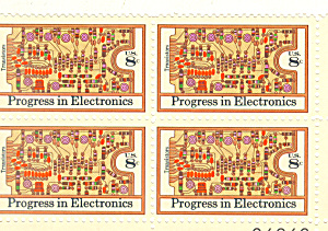 #1501 8 Cent Transistors & Printed Cricuit Board Plate