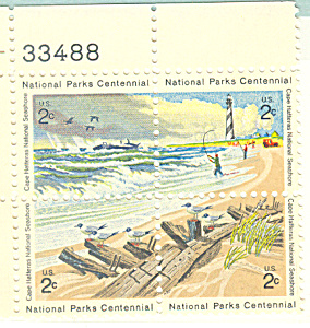 #1451a - 2 Cent National Parks Centennial Plate Block