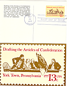 #1726-13 Cent Articles Of Confederation Fdc Post Card