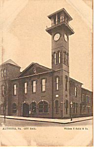 Altoona Pa City Hall Raphael Tuck Postcard P24558