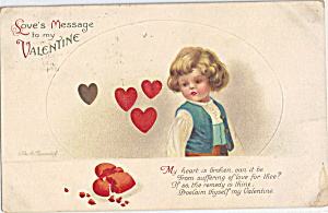 Valentine Postard Signed Ellen Clapsaddle P29332
