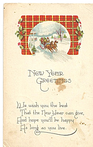 Happy New Years Vintage Card 1922 P31807