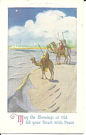 Christmas Card Showing The Magi Vintage Postcard P32030