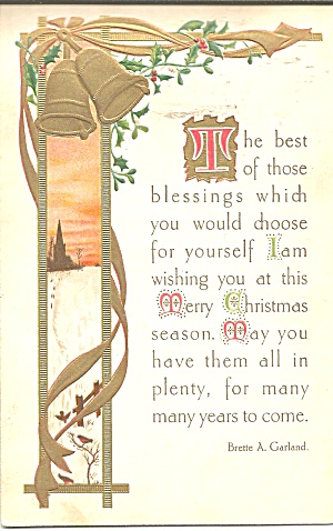 1911 Christmas Postcard Words By Brette A Garland P32225