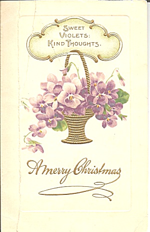 Vintage Christmas Postcard P32226 Sweet Violets