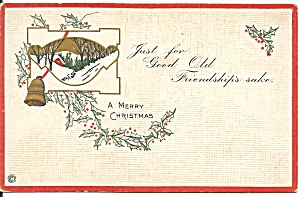 Vintage Christmas Card Embossed P34803