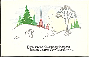 Ring In A Happy New Year Postcard P34954