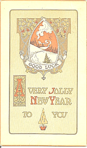 New Years Wishes Postcard P37097