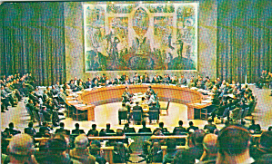 United Nations Security Council Chamber Postcard P40464
