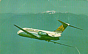Continental Airlines Dc-9 Golden Jet Postcard P40690