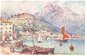 Menton France Port View Tuck Oilette Postcard P8409