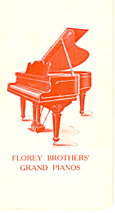 Florey Brothers Grand Pianos Victorian Trade Card Tc0101