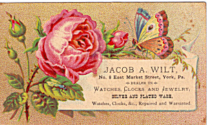 Jacob A Wilt Jeweler Trade Card Tc0116