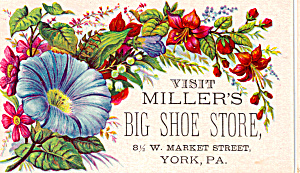 Miller S Big Shoe Store Trade Card Tc0118