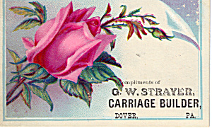 G W Strayer Carriage Builder Trade Card Tc0126