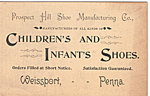 Prospect Hill Shoe Manufacturing Co Trade Card Tc0137