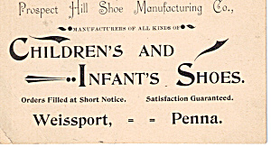Prospect Hill Shoe Manufacturing Co Trade Card Tc0154